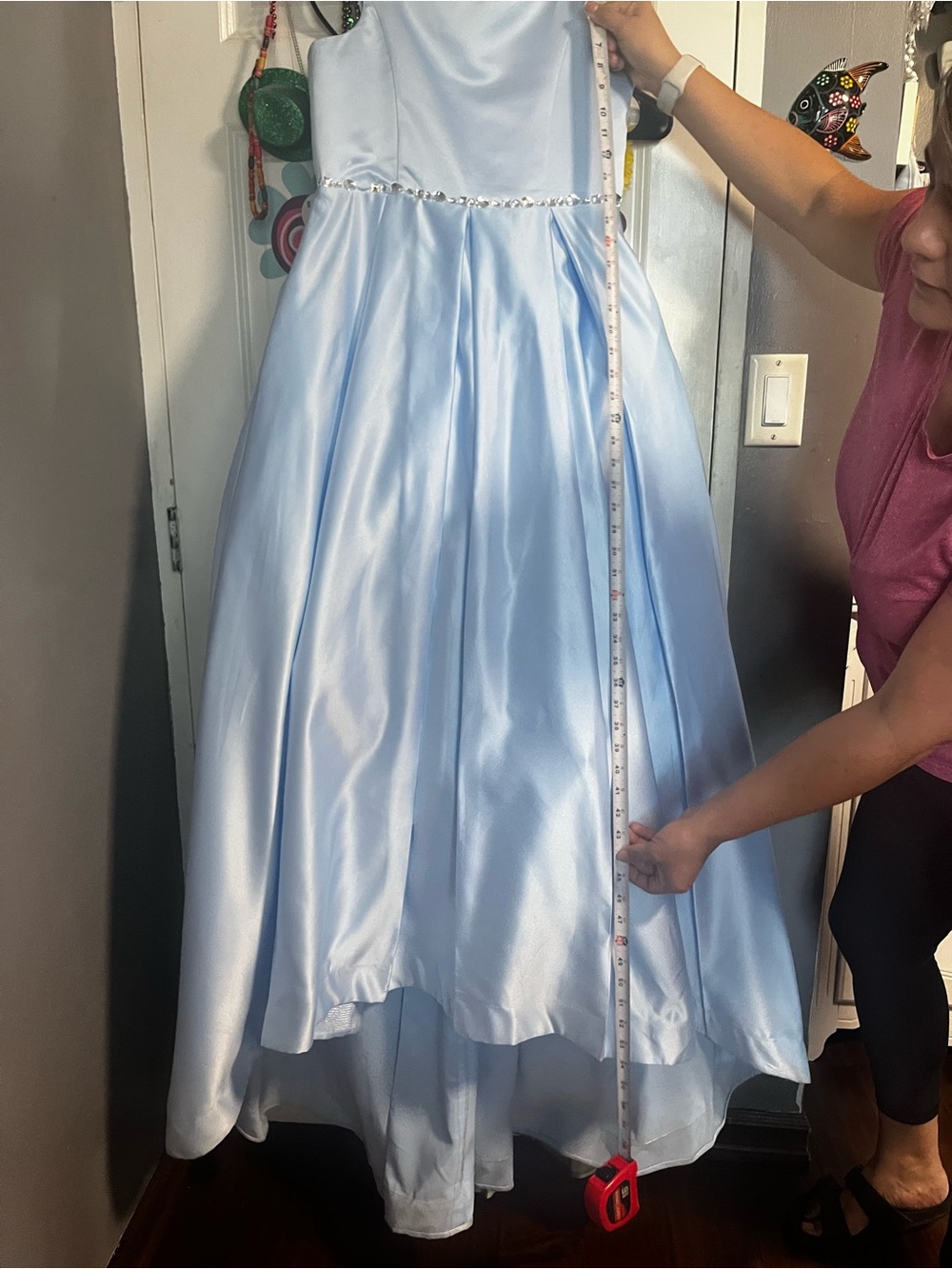 Light Blue Satin Ball Gown Skirt